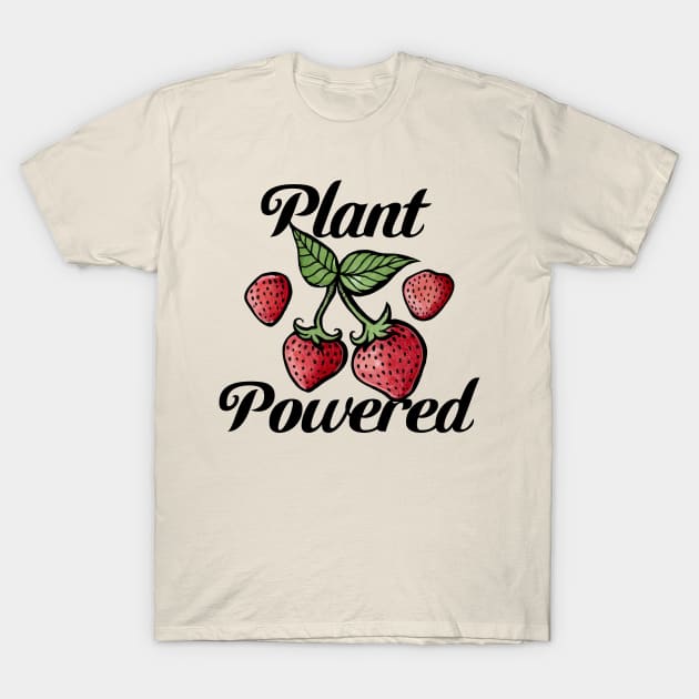 Plant Powered Strawberry Vegetarian T-Shirt by bubbsnugg